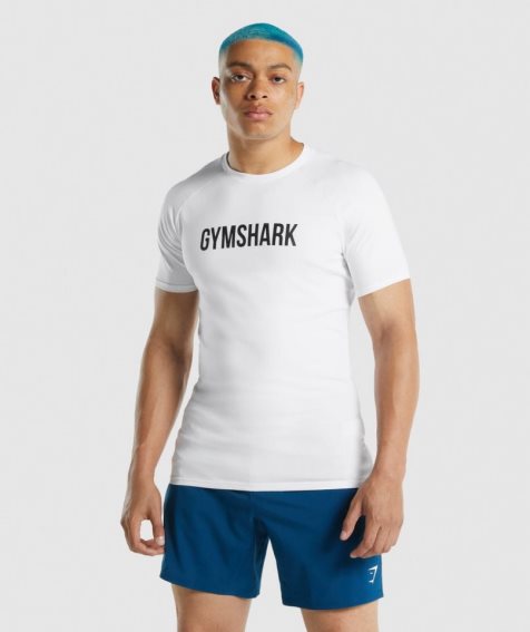 Men's Gymshark Apollo T-Shirts White | NZ 1YMEQH